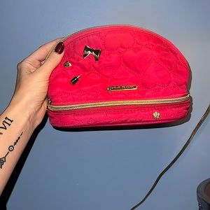 Betsey Johnson pink makeup bag